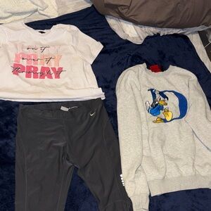 Nike Gray Sweatshirt with Cartoon Design